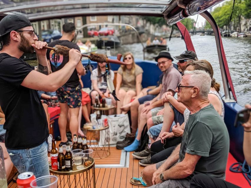Amsterdam: Smoke and Lounge City Boat Cruise - High Light Tour Nights: The Glowing Art View (Not the Full Official Route)