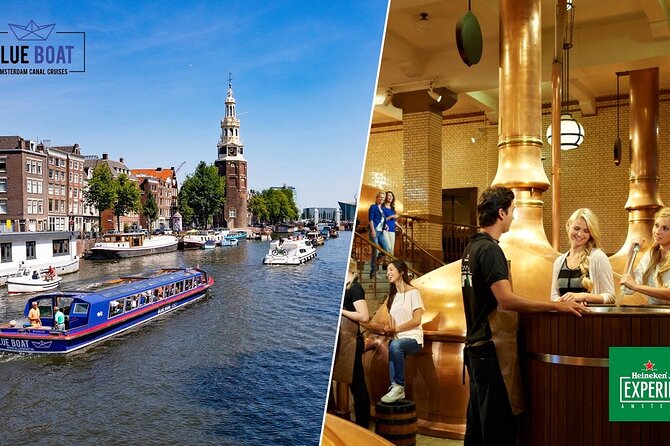 Heineken Experience Amsterdam and Canal Cruise with Snackbox - Canal Cruise on Blue Boat: Audio in 20 Languages, Real Amsterdam Views